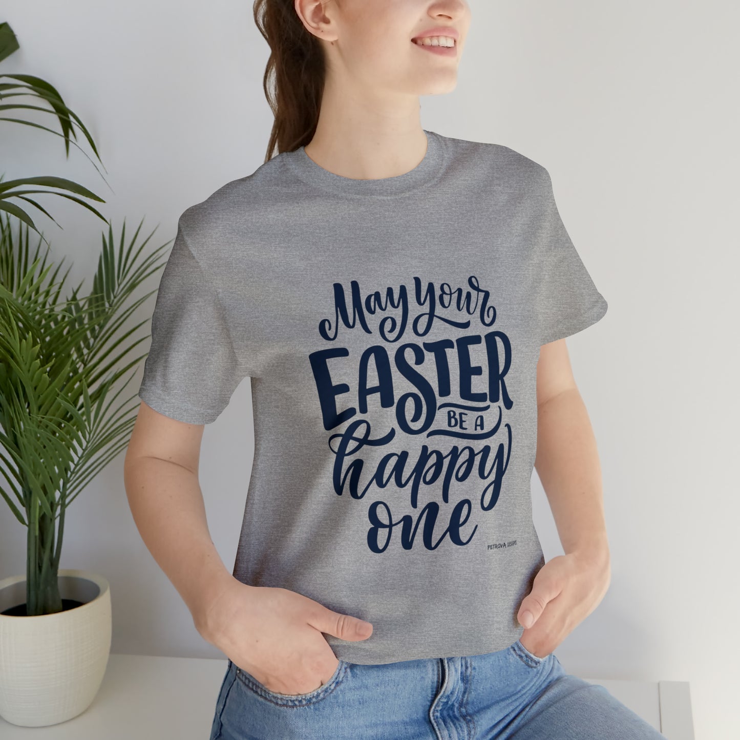 Easter T-Shirt | Easter Tee Athletic Heather T-Shirt Petrova Designs