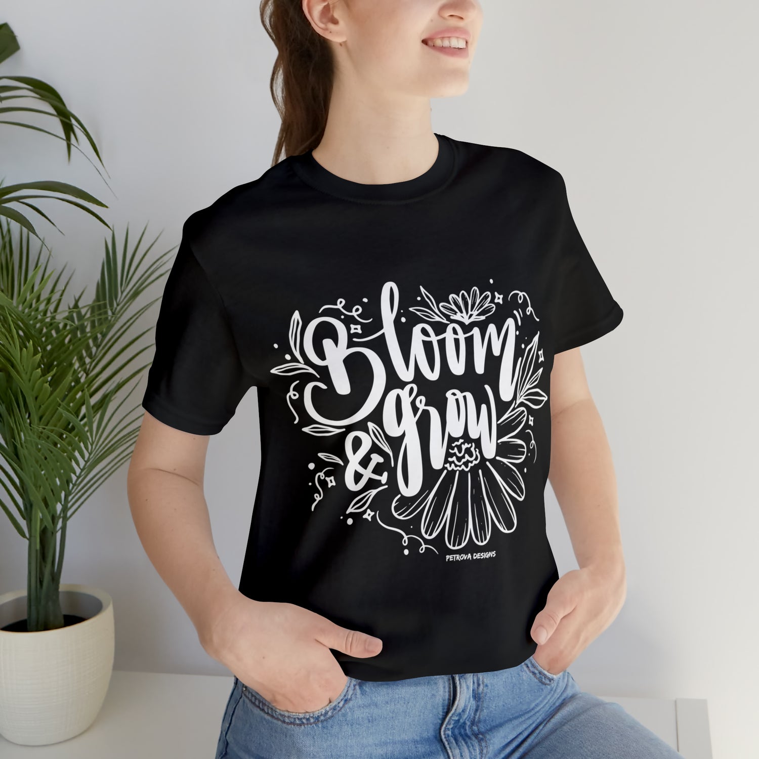 Positive T-Shirt | Glow Tee Black T-Shirt Petrova Designs