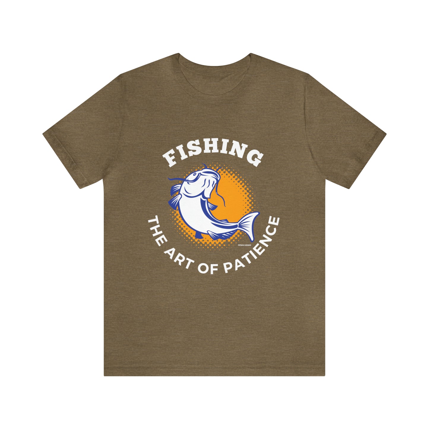 Heather Olive T-Shirt Tshirt Design Gift for Friend and Family Short Sleeved Shirt Fishing Hobby Aesthetic Petrova Designs