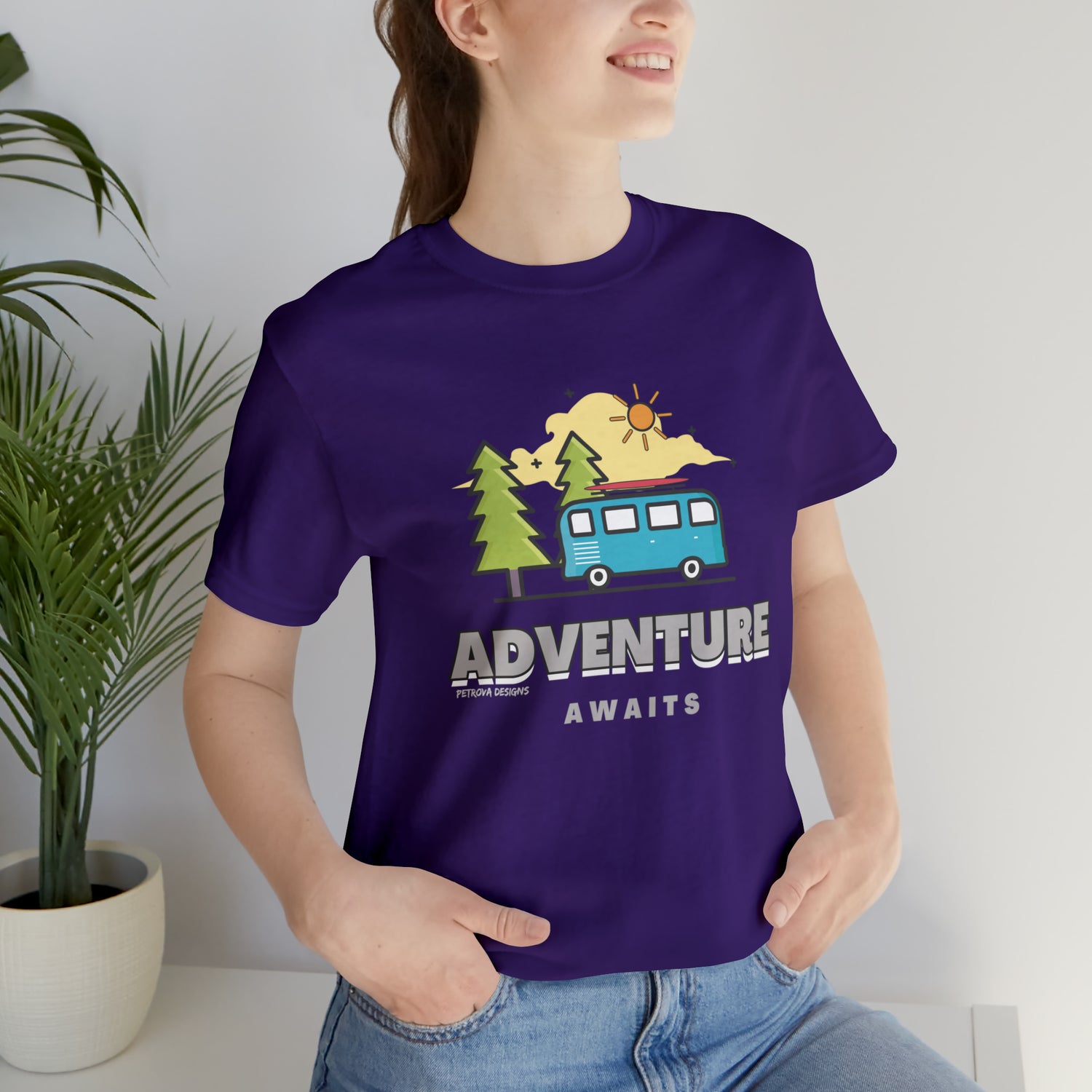 T-Shirt for Travelers | Traveler Tee Gift Idea | Adventurer Team Purple T-Shirt Petrova Designs