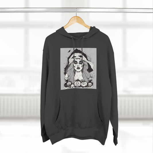 Evil Witch Halloween Hoodie | Halloween Gift Ideas Charcoal Heather Hoodie Petrova Designs