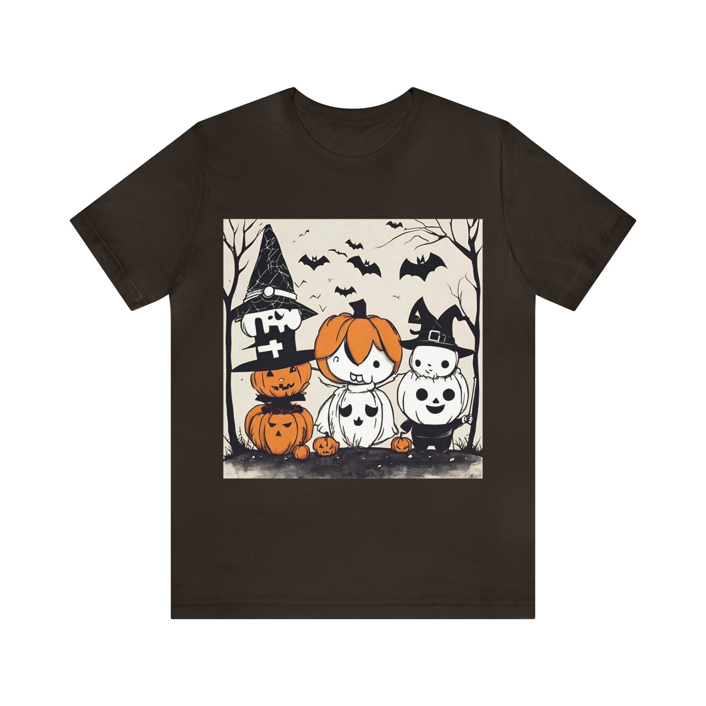 Halloween Funny Cute Pumpkins T-Shirt | Halloween Gift Ideas Brown T-Shirt Petrova Designs