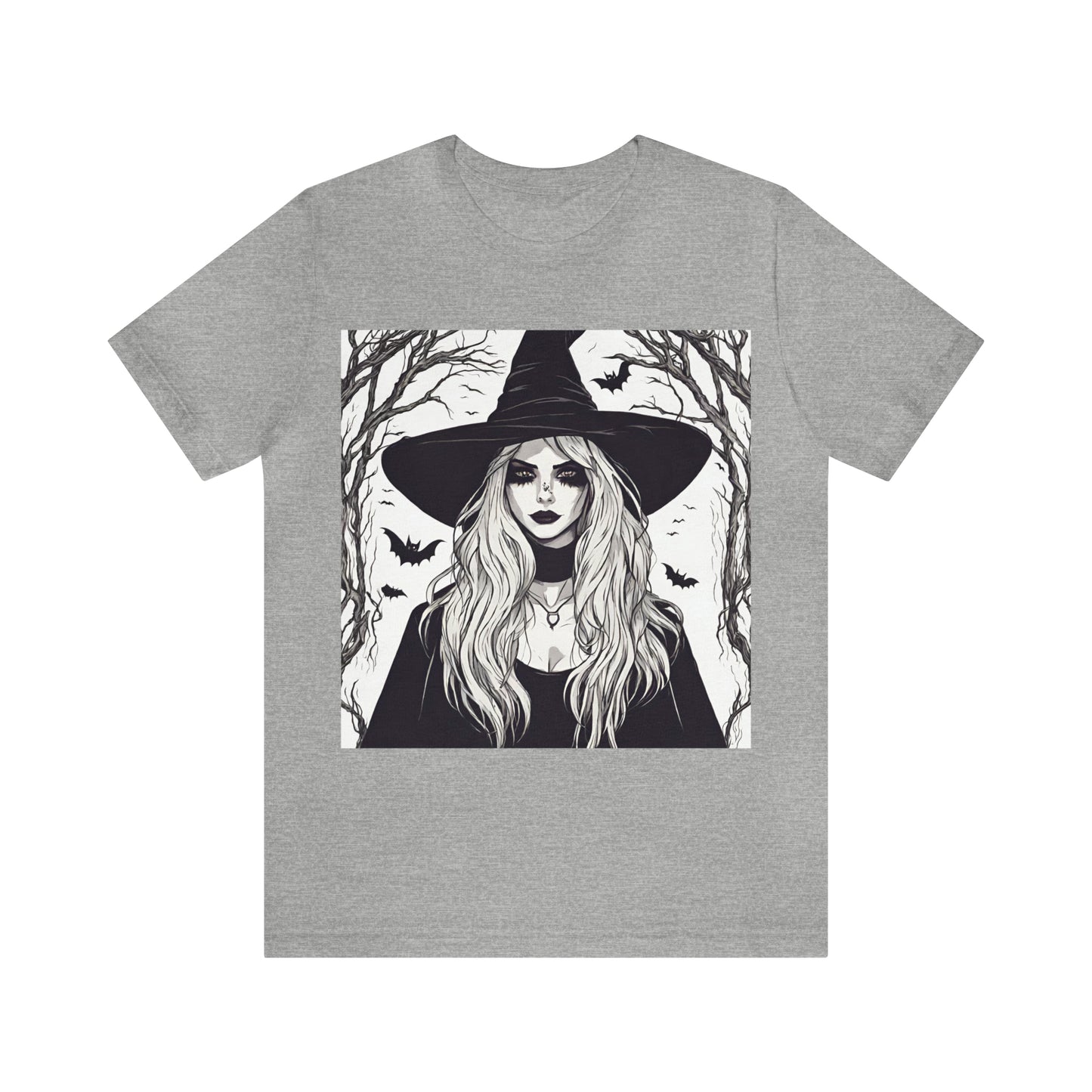 Halloween Beautiful Witch T-Shirt | Halloween Gift Ideas Athletic Heather T-Shirt Petrova Designs
