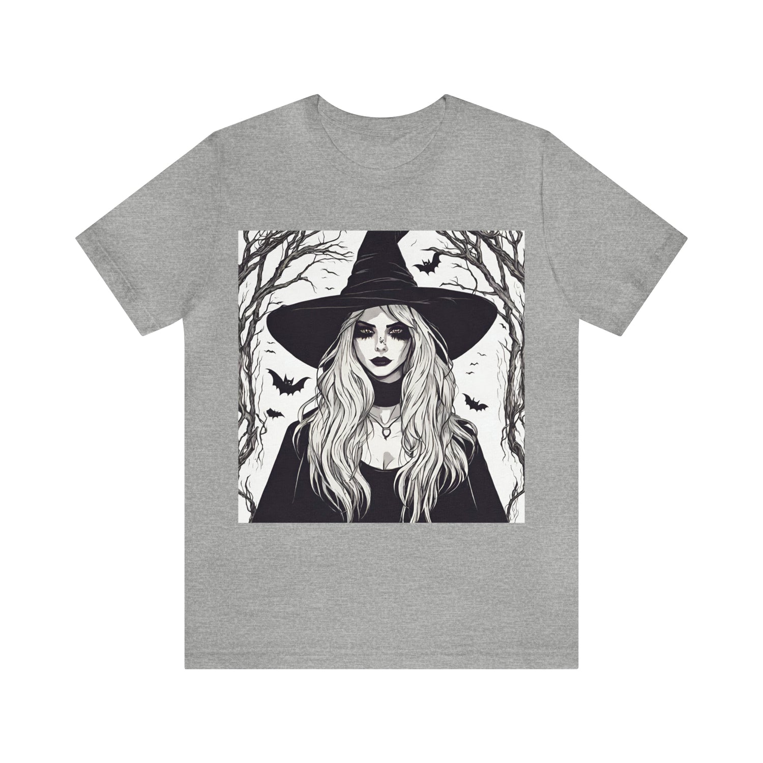 Halloween Beautiful Witch T-Shirt | Halloween Gift Ideas Athletic Heather T-Shirt Petrova Designs