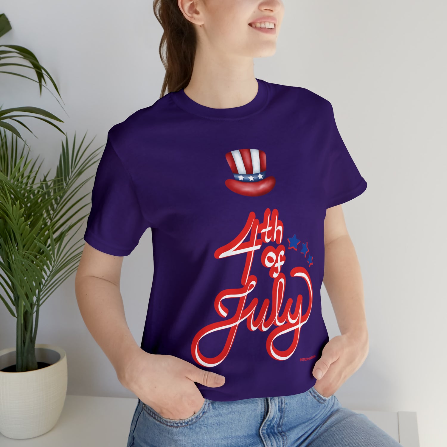 Team Purple T-Shirt Tshirt Design Gift for Friend and Family Short Sleeved Shirt 4th of July Independence Day Petrova Designs