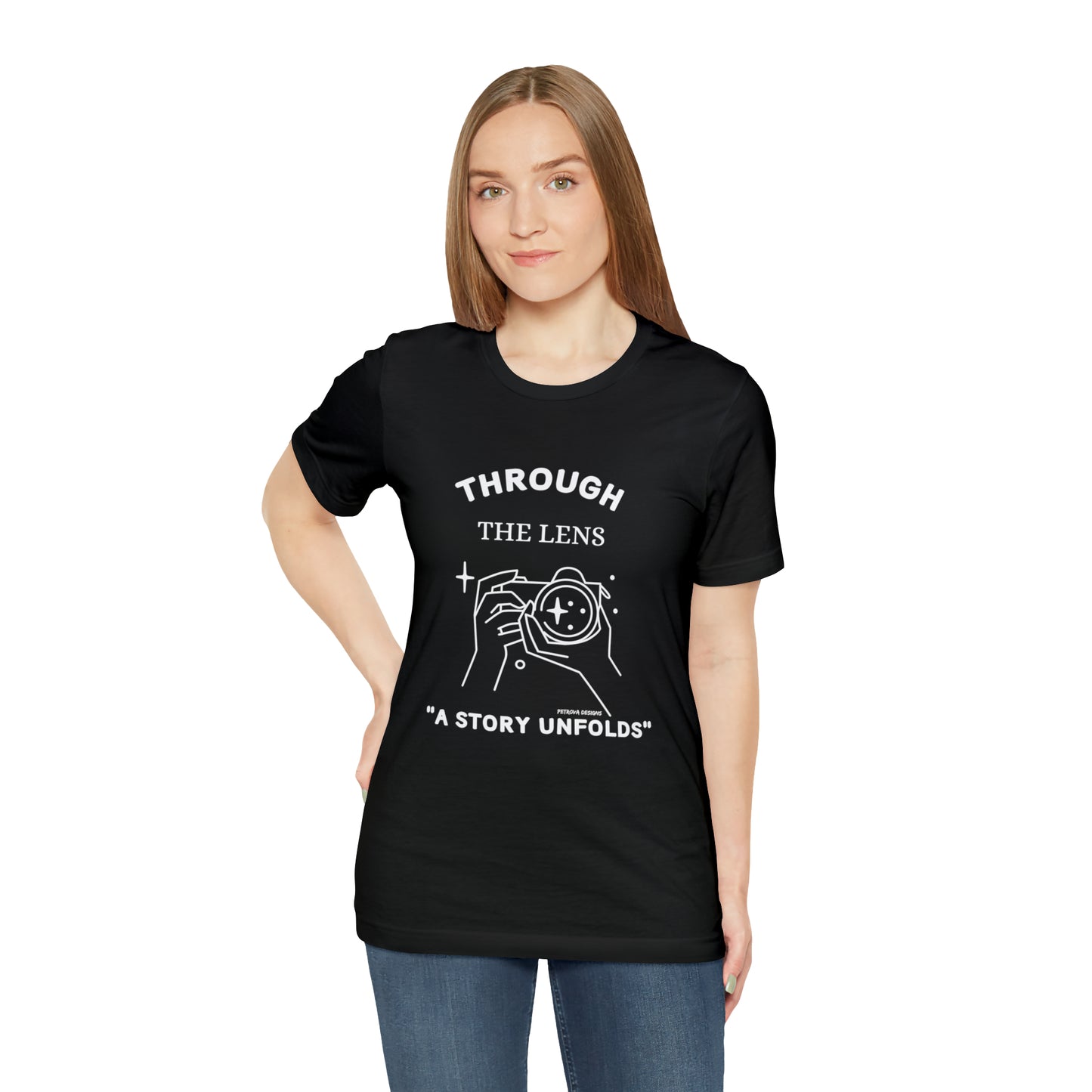 Black T-Shirt Tshirt Design Gift for Friend and Family Short Sleeved Shirt Petrova Designs