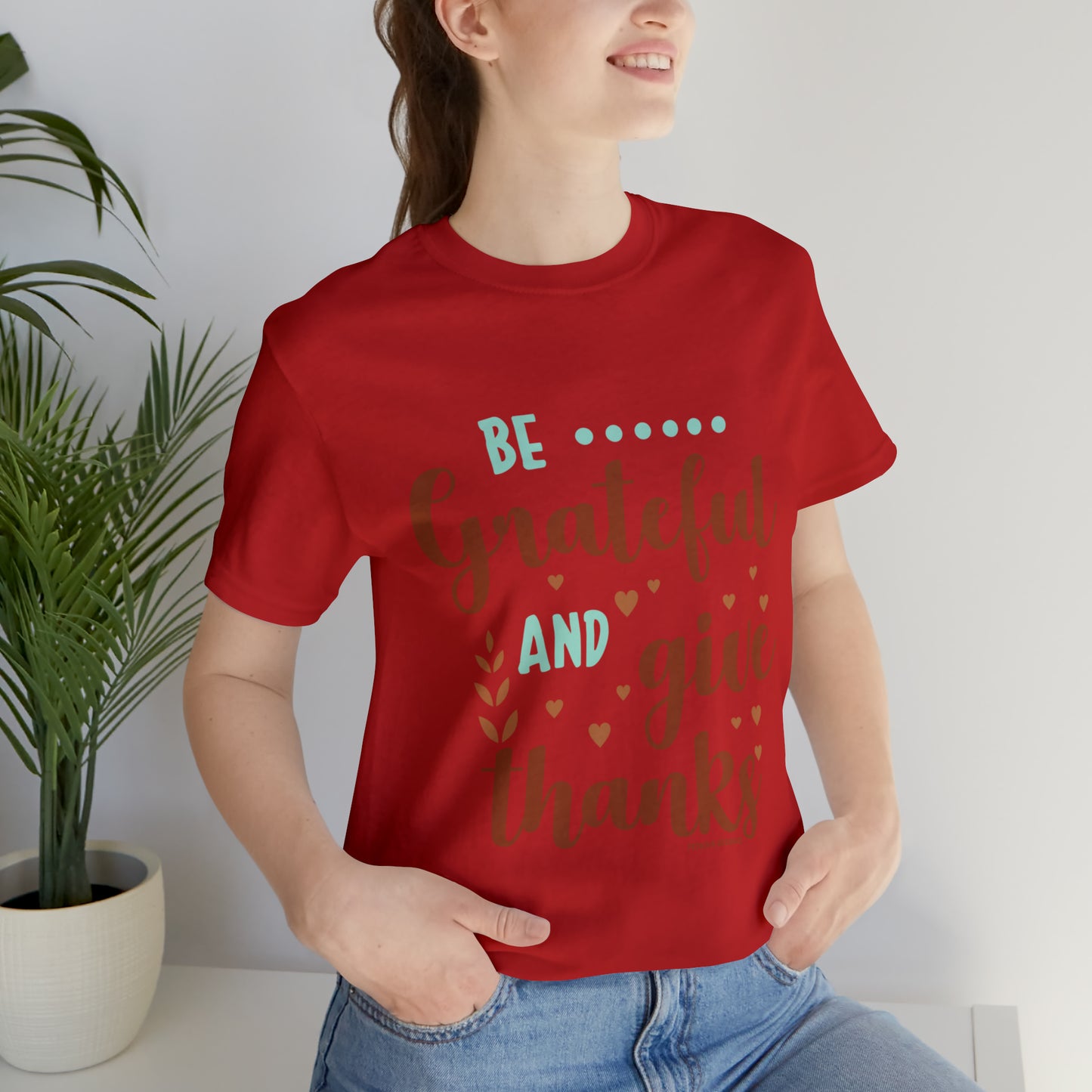 Thanksgiving Gratitude T-Shirt Red T-Shirt Petrova Designs