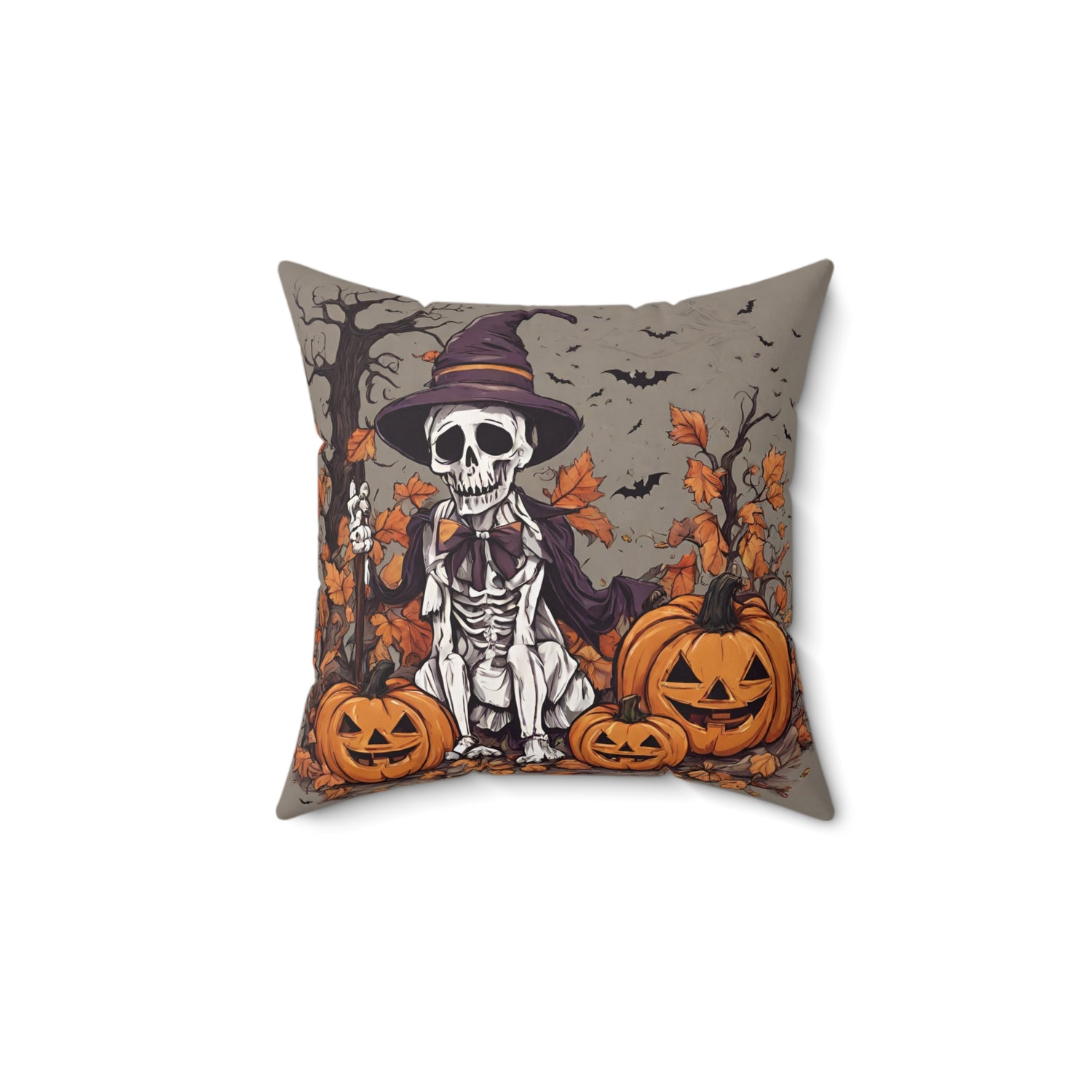 skeleton decoration idea throw pillow