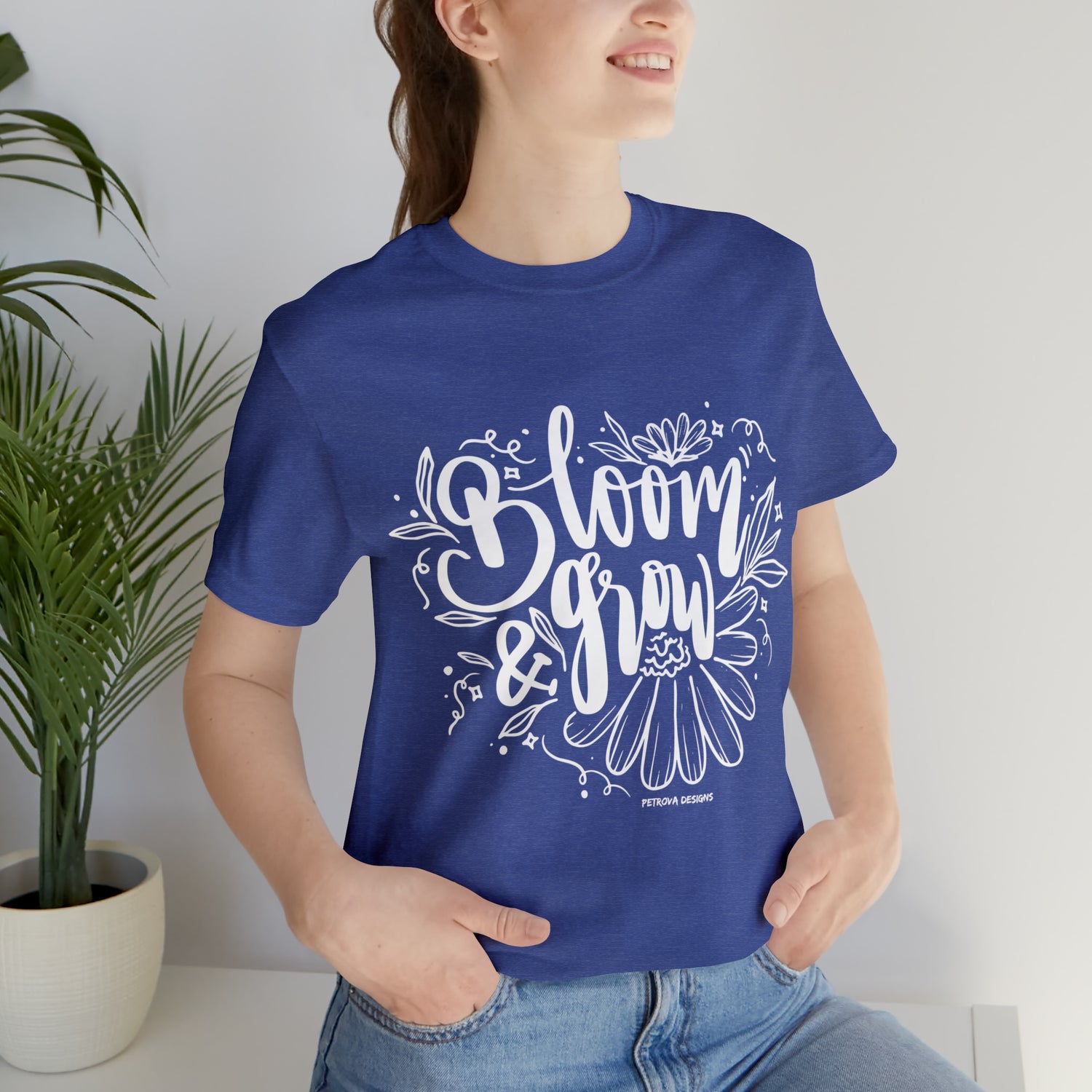 Positive T-Shirt | Glow Tee Heather True Royal T-Shirt Petrova Designs
