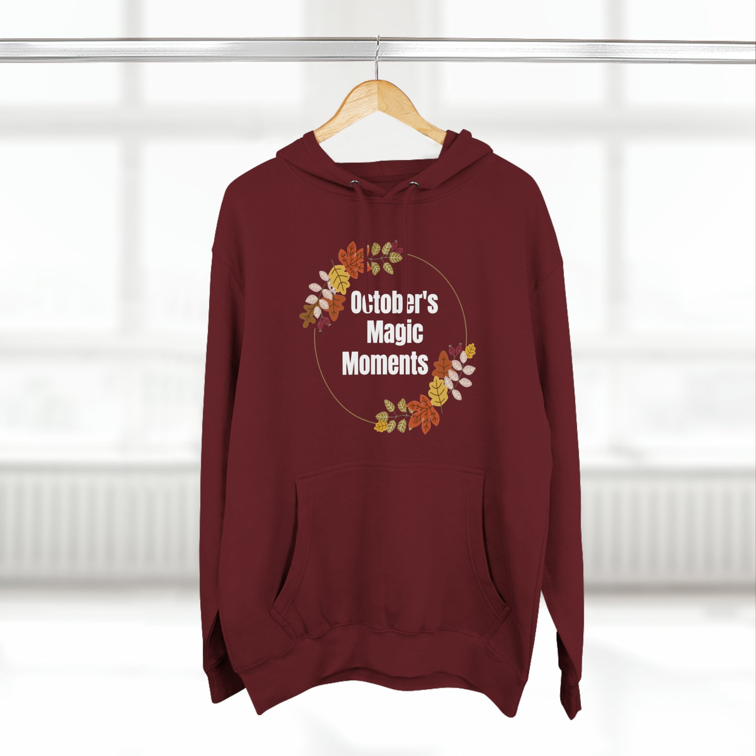 Burgundy Hoodie October Autumn Hoodie | Fall Season Lover Sweatshirt Petrova Designs