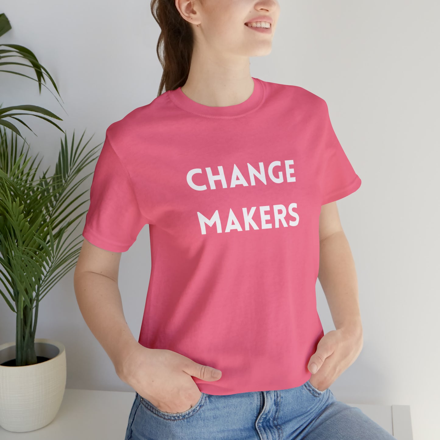 Inspirational T-Shirt About Change | For Change Maker Charity Pink T-Shirt Petrova Designs