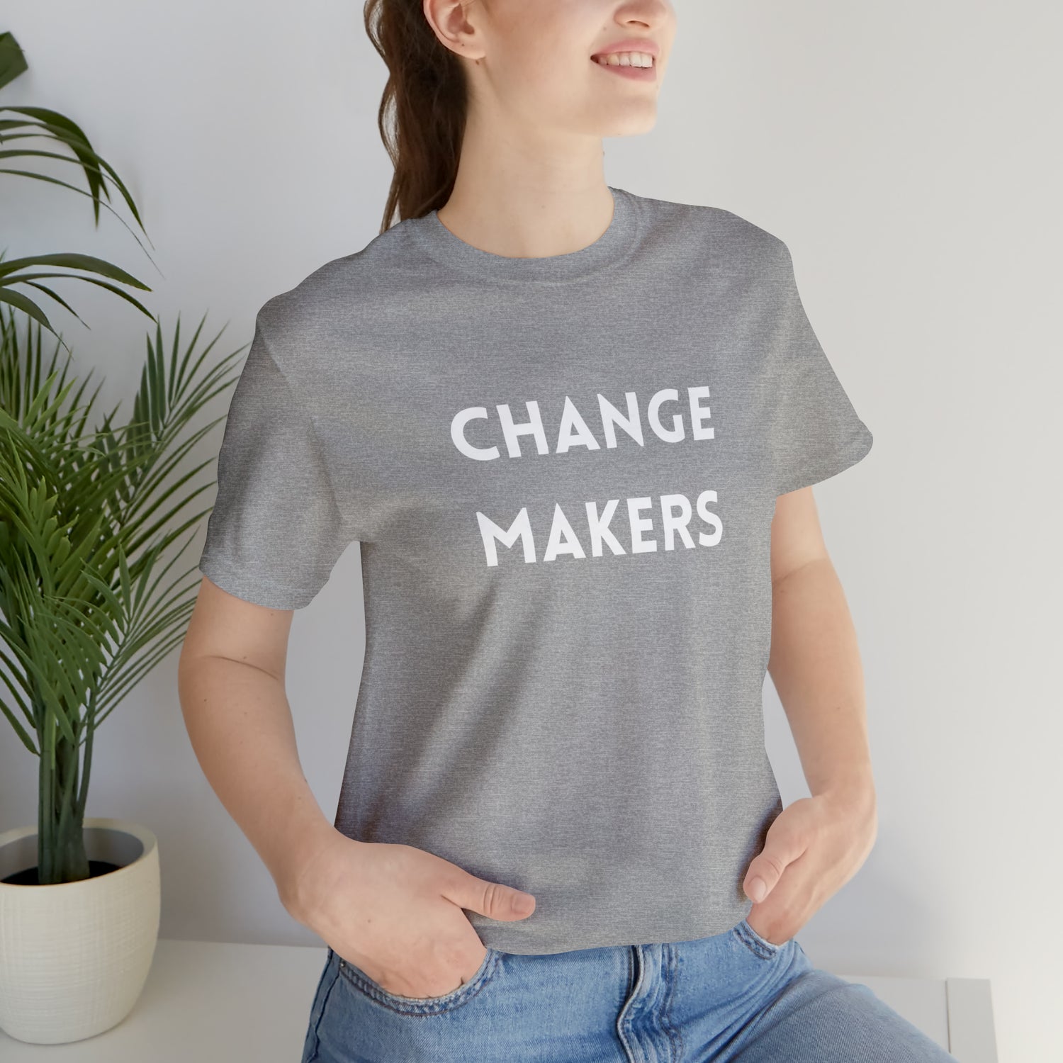 Inspirational T-Shirt About Change | For Change Maker Athletic Heather T-Shirt Petrova Designs