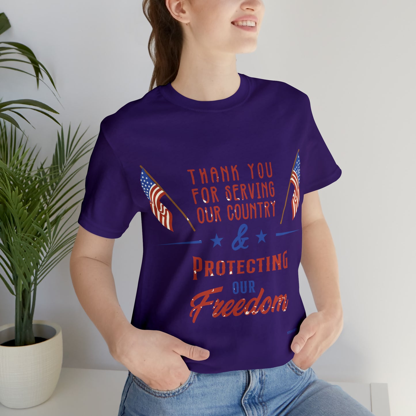 Team Purple T-Shirt Tshirt Design Gift for Friend and Family Short Sleeved Shirt Veterans Day Petrova Designs