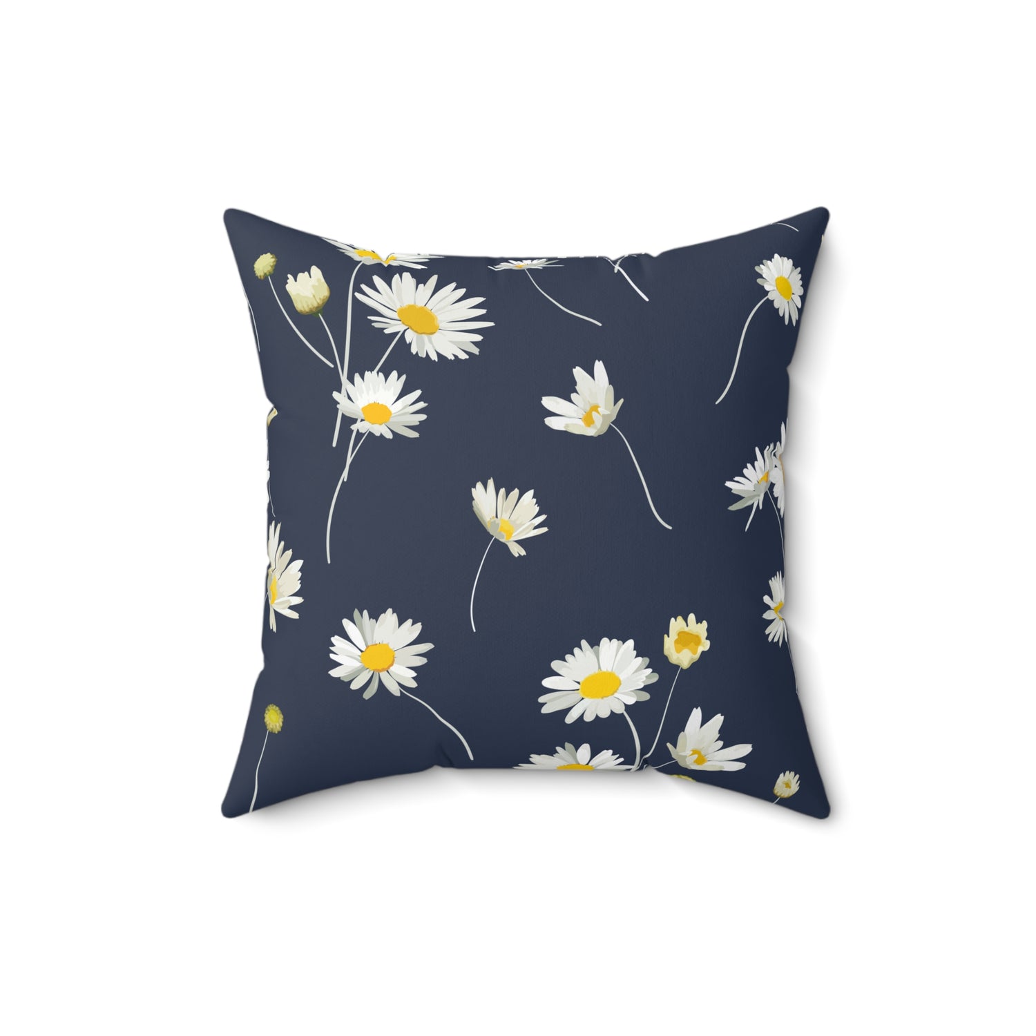 Home Decor Throw Pillow on Bed Couch Pillows and Throws Decorative Sofa Accent Pillows Navy Daisy Printify