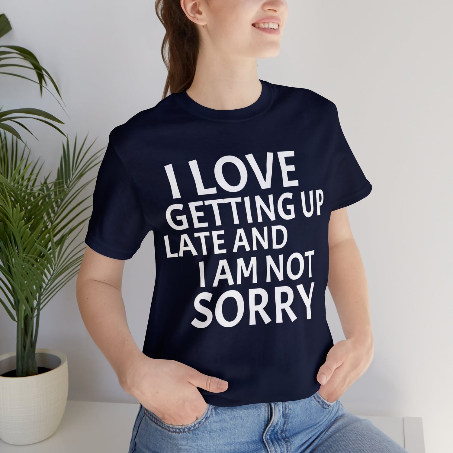 T-Shirt For Lazy People | Lazy Tee Navy T-Shirt Petrova Designs