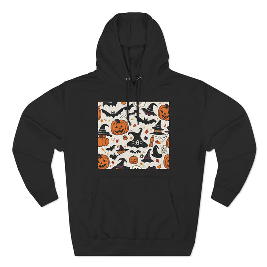 Halloween Bats Pumpkins Hoodie | Halloween Gift Ideas Black Hoodie Petrova Designs