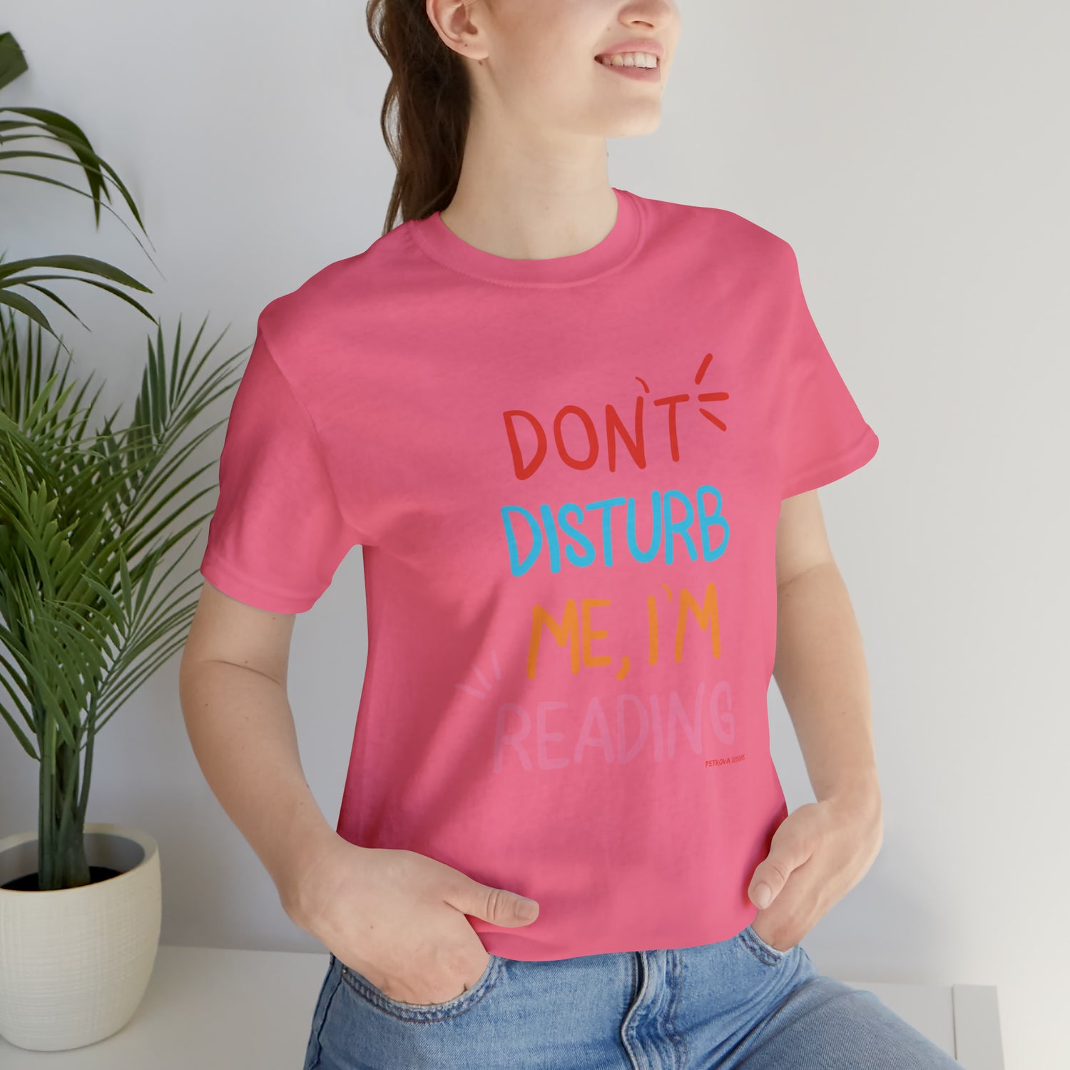 Reader T-Shirt | For Bookworms | Reader Gift Idea Charity Pink T-Shirt Petrova Designs