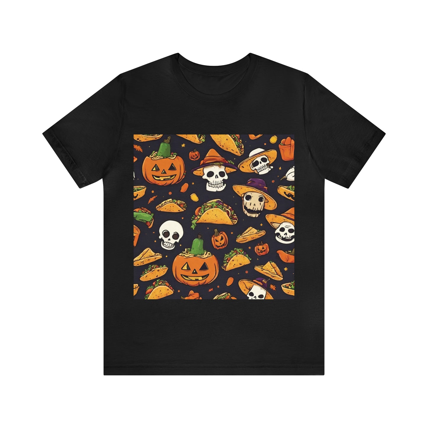 Tacos And Halloween T-Shirt | Halloween Gift Ideas Black T-Shirt Petrova Designs