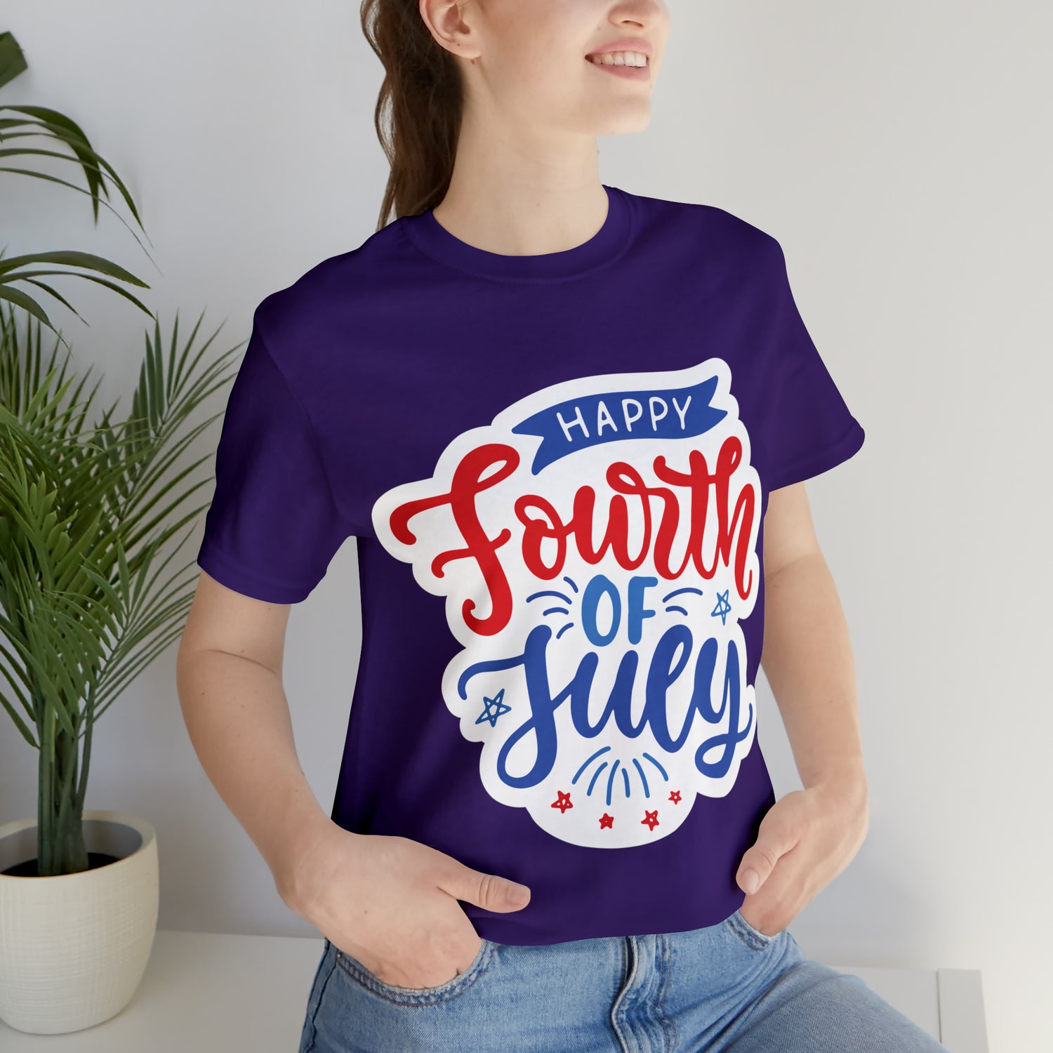 Team Purple T-Shirt Tshirt Design Gift for Friend and Family Short Sleeved Shirt July 4th Independence Day Petrova Designs