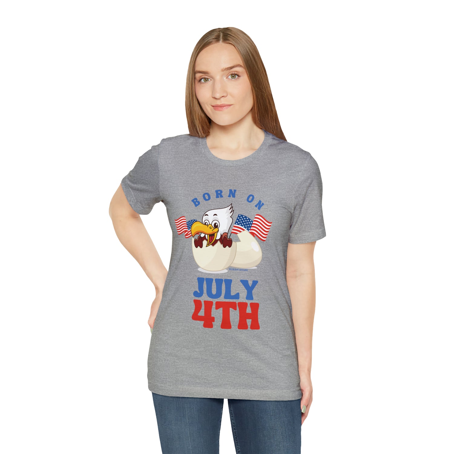 T-Shirt Tshirt Design Gift for Friend and Family Short Sleeved Shirt 4th of July Independence Day Petrova Designs