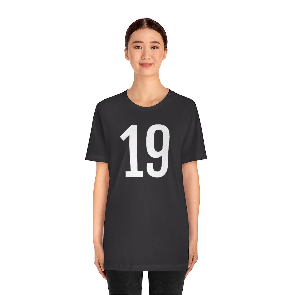 T-Shirt 19 Numbered T Shirt with Number On Them for Numerological Black Tshirt Outfit Petrova Designs