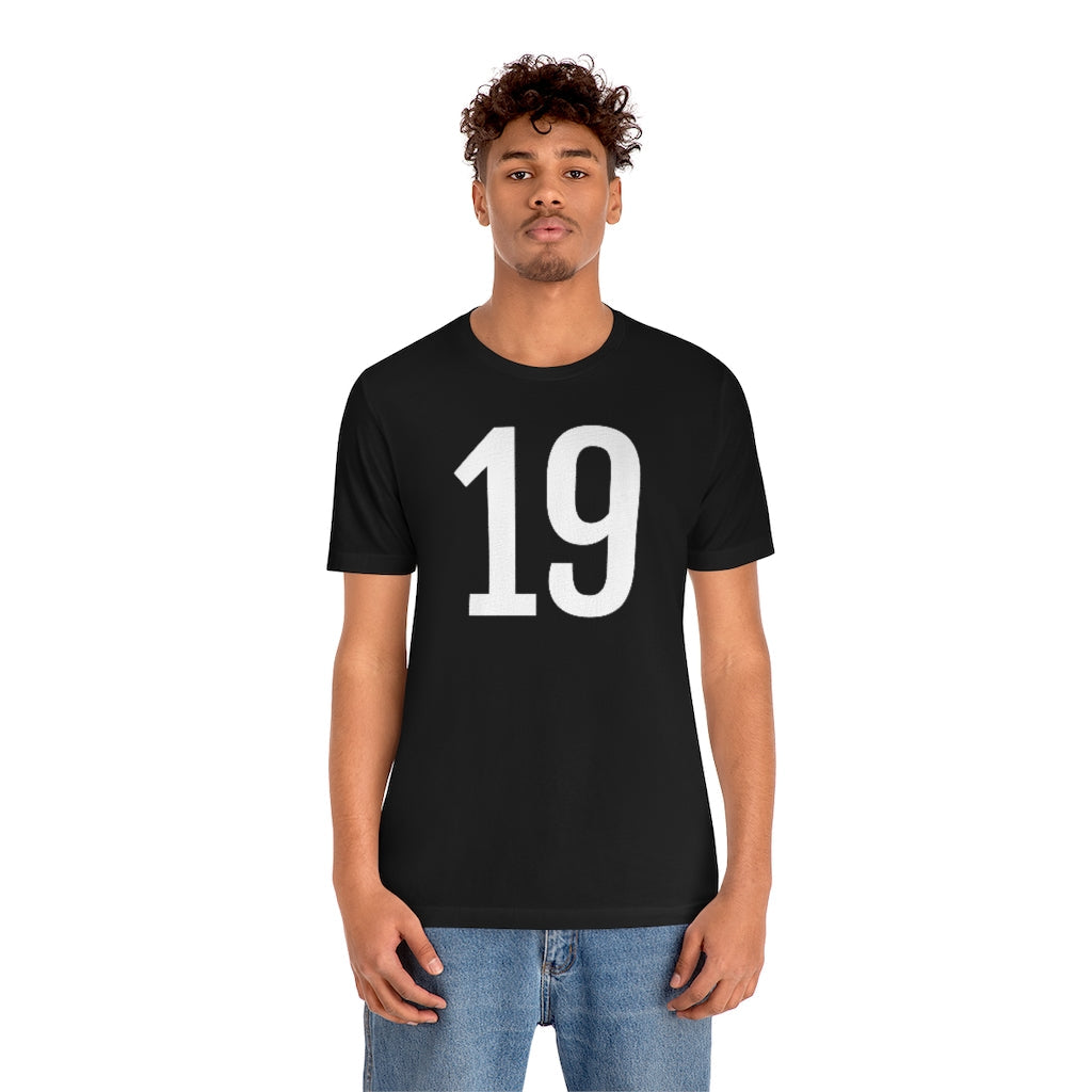 T-Shirt 19 Numbered T Shirt with Number On Them for Numerological Black Tshirt Outfit Petrova Designs