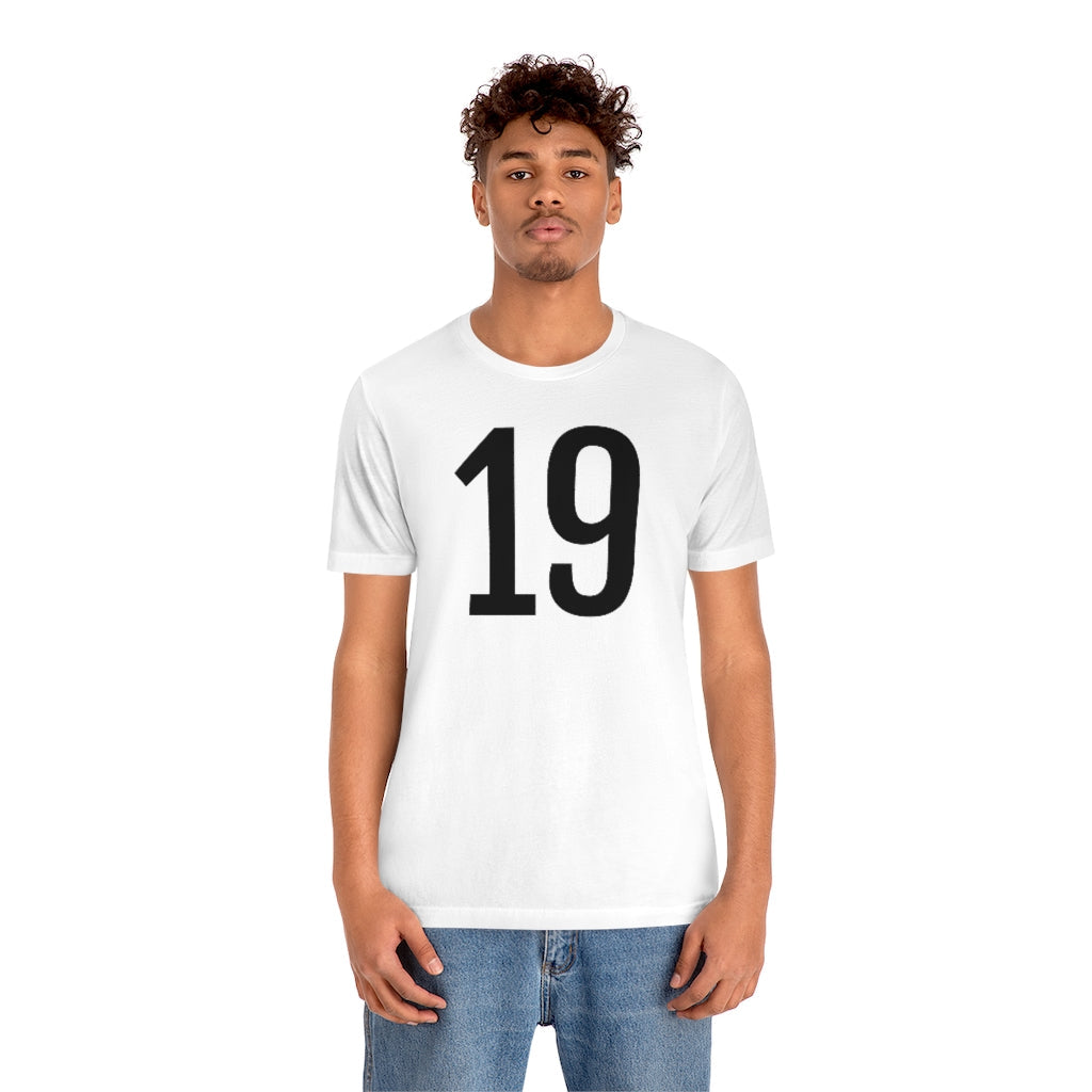 T-Shirt 19 Numbered T Shirt with Number On Them for Numerological Black Tshirt Outfit Petrova Designs