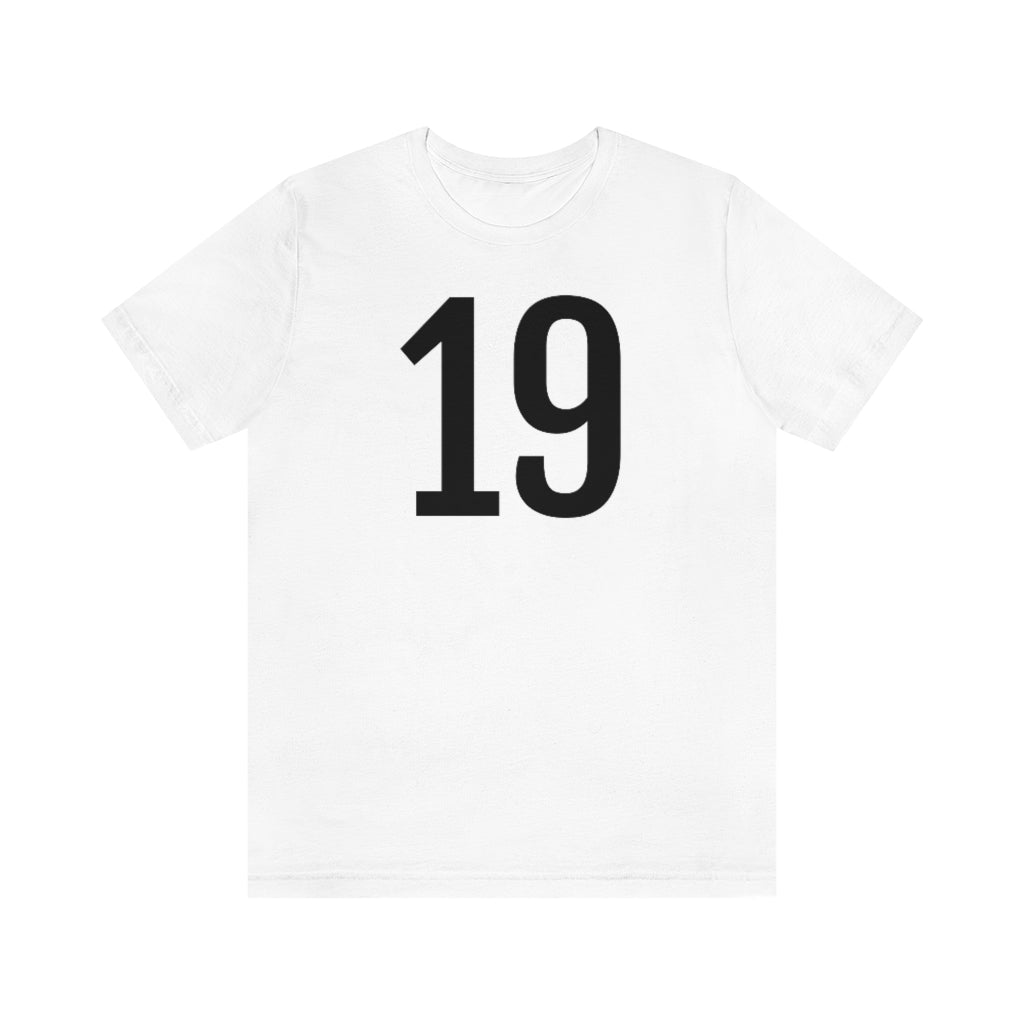 White T-Shirt 19 Numbered T Shirt with Number On Them for Numerological Black Tshirt Outfit Petrova Designs