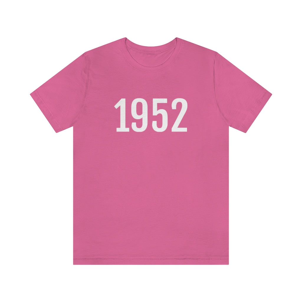 Charity Pink T-Shirt 1952 Tee Shirt with Numbers On Them for Numbered T-Shirt Outfit Numerology Aesthetic Petrova Designs