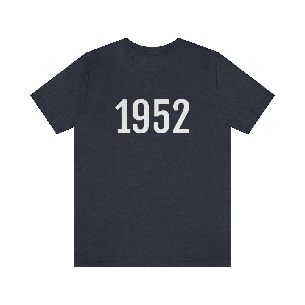 Heather Navy T-Shirt 1952 Tee Shirt with Numbers On Them for Numbered T-Shirt Outfit Numerology Aesthetic Petrova Designs