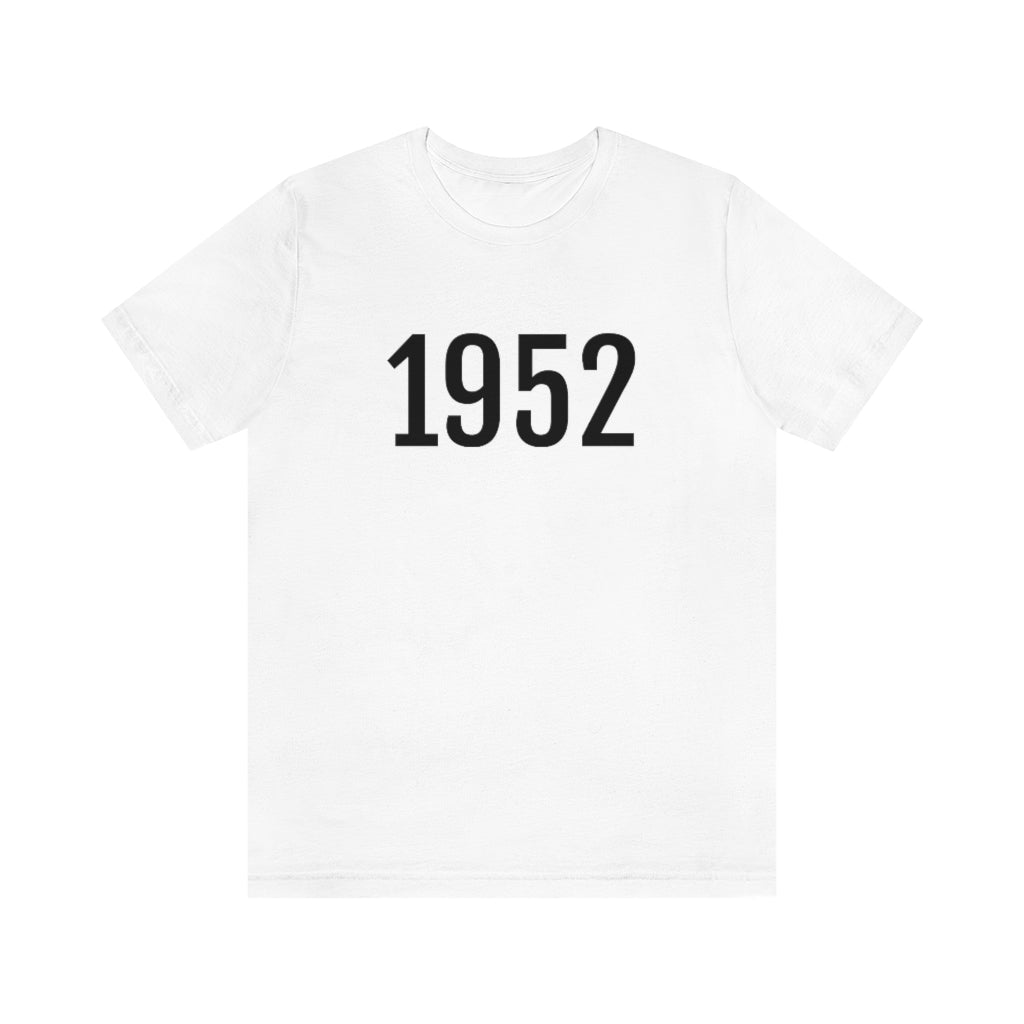 White T-Shirt 1952 Tee Shirt with Numbers On Them for Numbered T-Shirt Outfit Numerology Aesthetic Petrova Designs