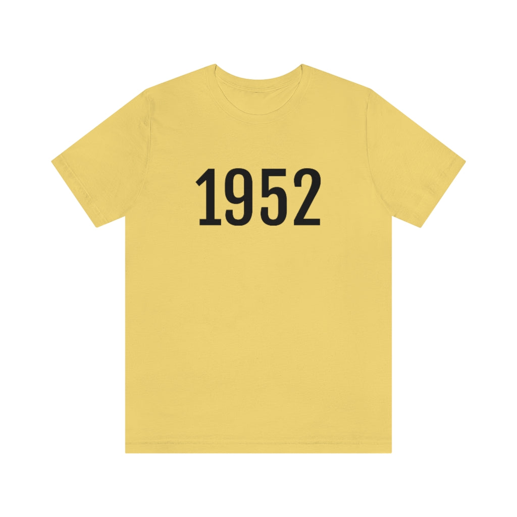 Yellow T-Shirt 1952 Tee Shirt with Numbers On Them for Numbered T-Shirt Outfit Numerology Aesthetic Petrova Designs