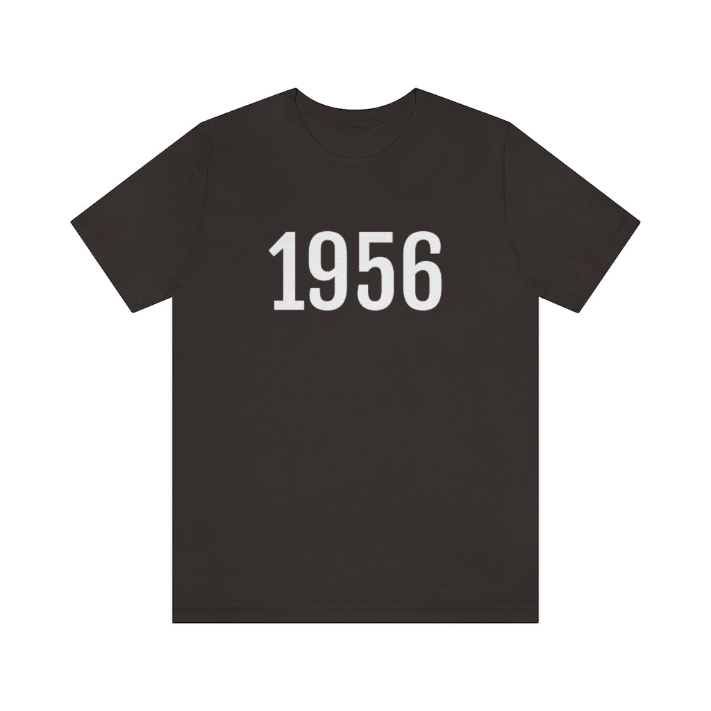 Brown T-Shirt 1956 Tee Shirt with Numbers On Them for Numbered T-Shirt Outfit Numerology Aesthetic Petrova Designs