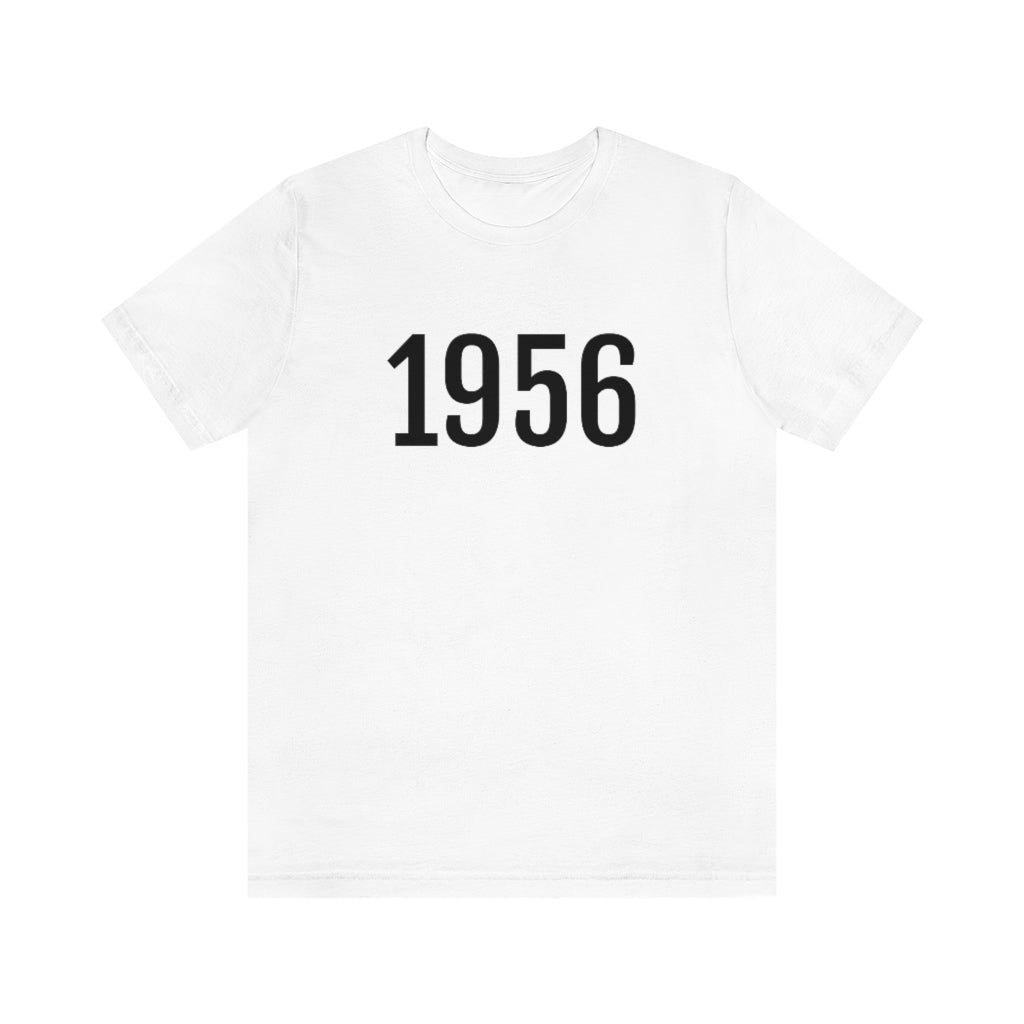 White T-Shirt 1956 Tee Shirt with Numbers On Them for Numbered T-Shirt Outfit Numerology Aesthetic Petrova Designs