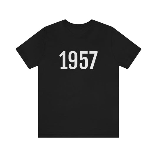 Black T-Shirt 1957 Tee Shirt with Numbers On Them for Numbered T-Shirt Outfit Numerology Aesthetic Petrova Designs