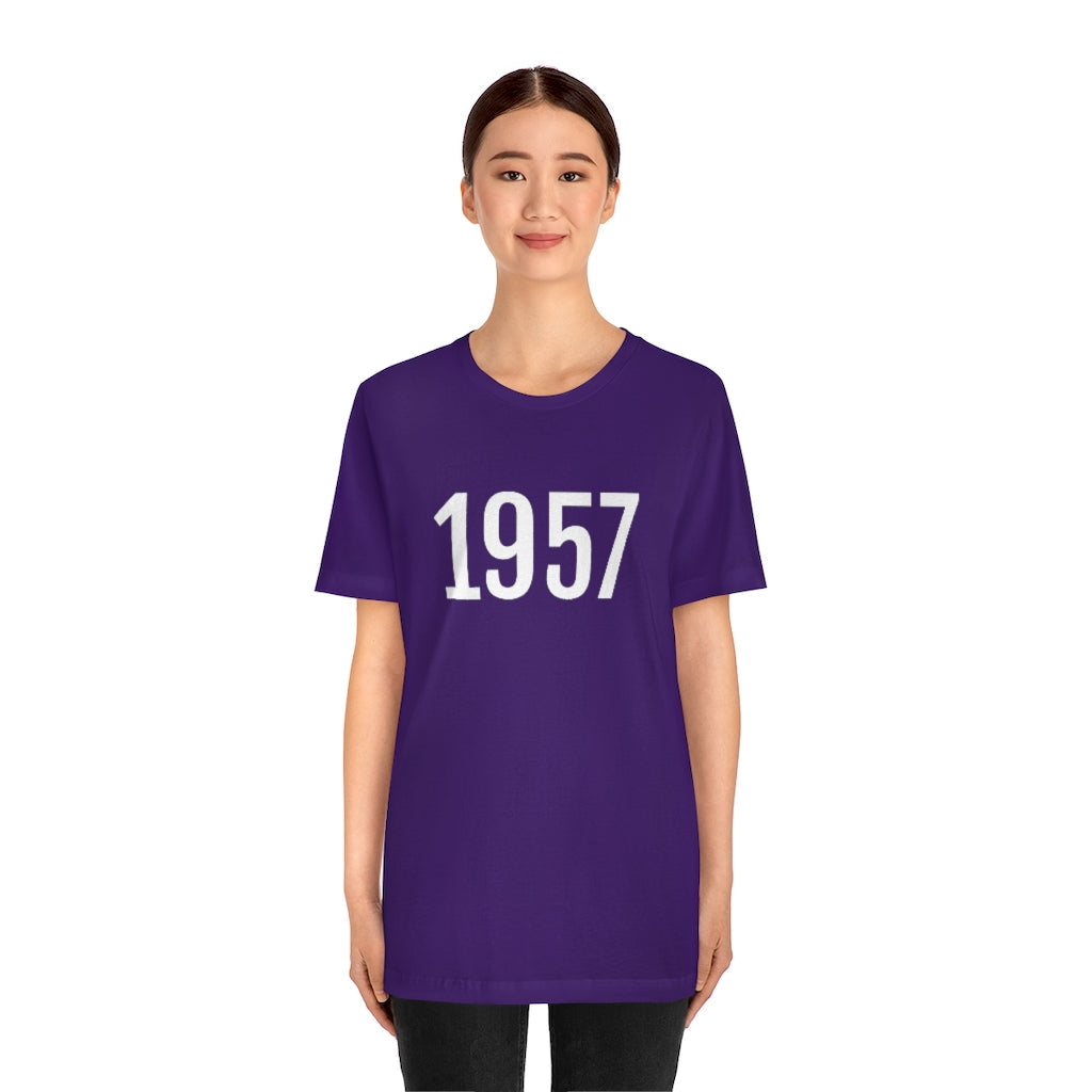 T-Shirt 1957 Tee Shirt with Numbers On Them for Numbered T-Shirt Outfit Numerology Aesthetic Petrova Designs