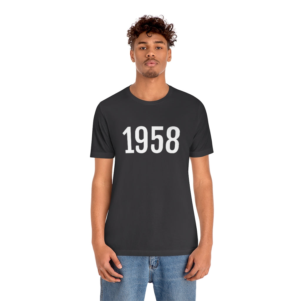 T-Shirt 1958 Tee Shirt with Numbers On Them for Numbered T-Shirt Outfit Numerology Aesthetic Petrova Designs