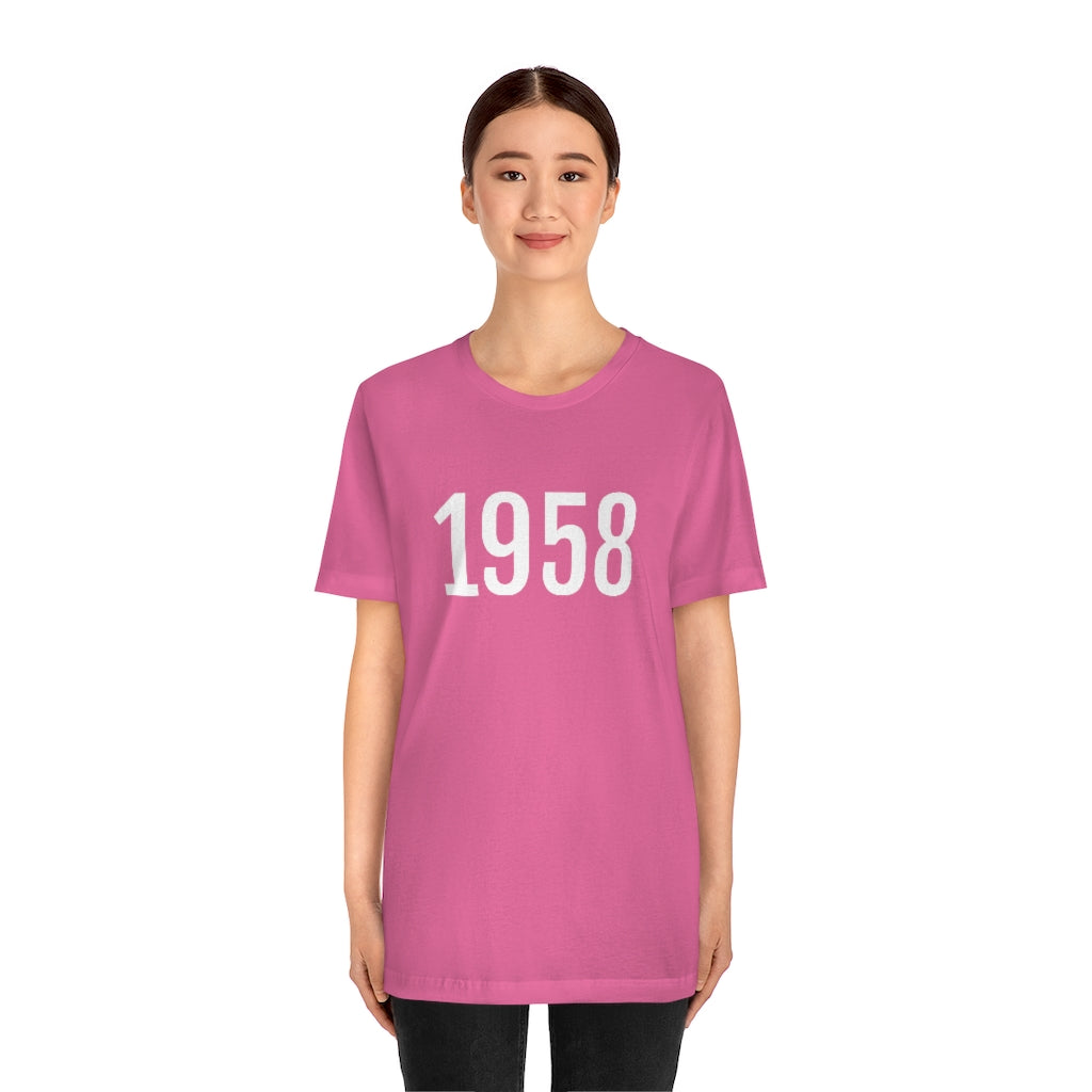 T-Shirt 1958 Tee Shirt with Numbers On Them for Numbered T-Shirt Outfit Numerology Aesthetic Petrova Designs