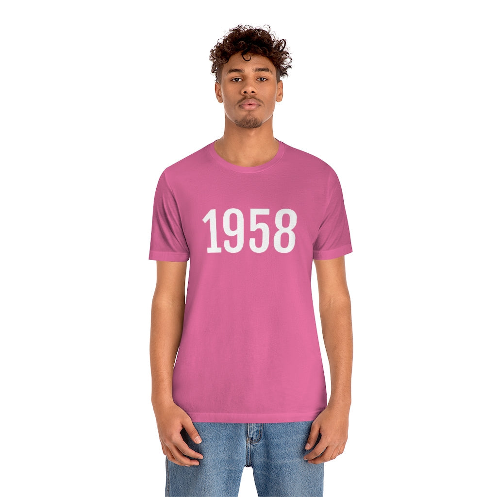 T-Shirt 1958 Tee Shirt with Numbers On Them for Numbered T-Shirt Outfit Numerology Aesthetic Petrova Designs