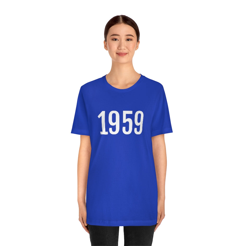 T-Shirt 1959 Numbered T Shirt with Number On Them for Numerological Black Tshirt Outfit Petrova Designs