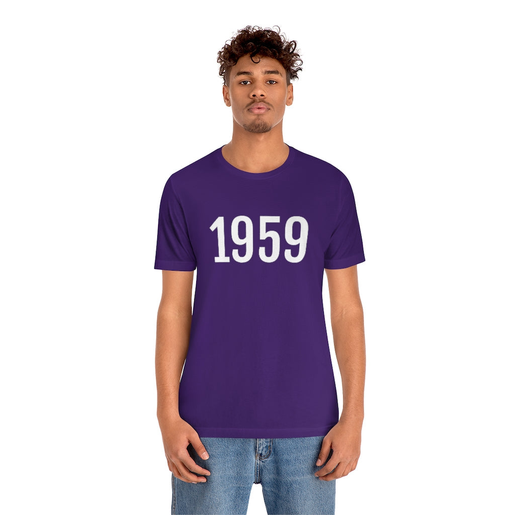 T-Shirt 1959 Numbered T Shirt with Number On Them for Numerological Black Tshirt Outfit Petrova Designs