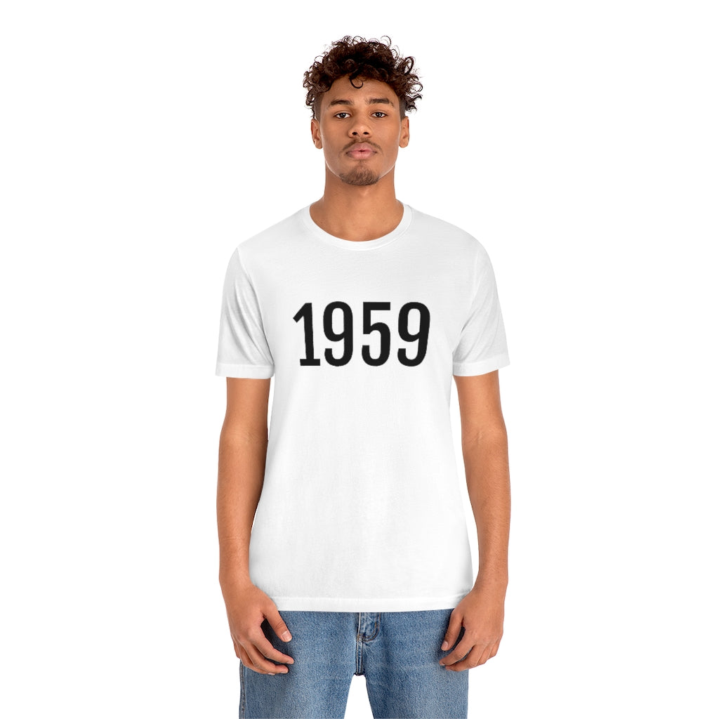 T-Shirt 1959 Numbered T Shirt with Number On Them for Numerological Black Tshirt Outfit Petrova Designs