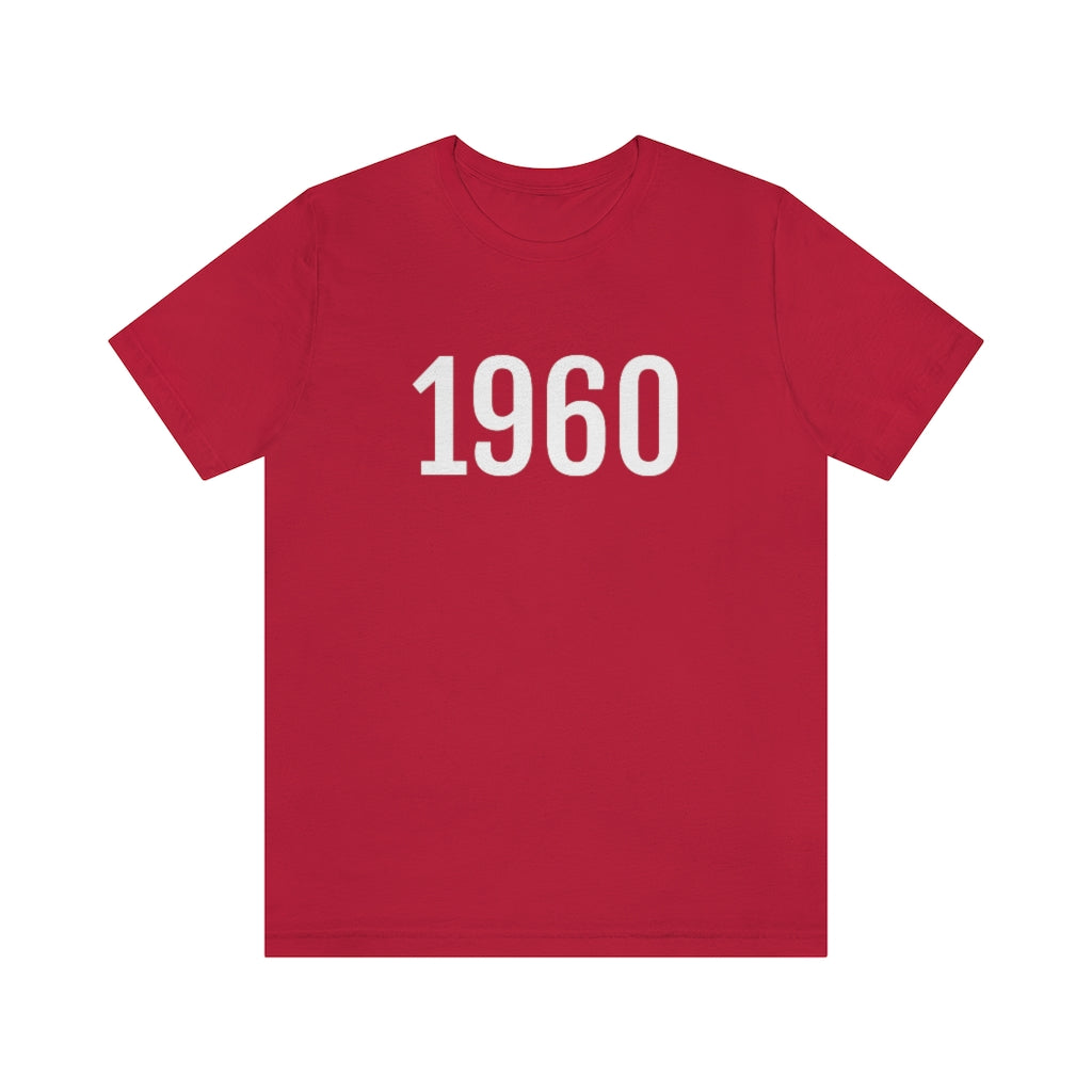 Red T-Shirt 1960 Tee Shirt with Numbers On Them for Numbered T-Shirt Outfit Numerology Aesthetic Petrova Designs