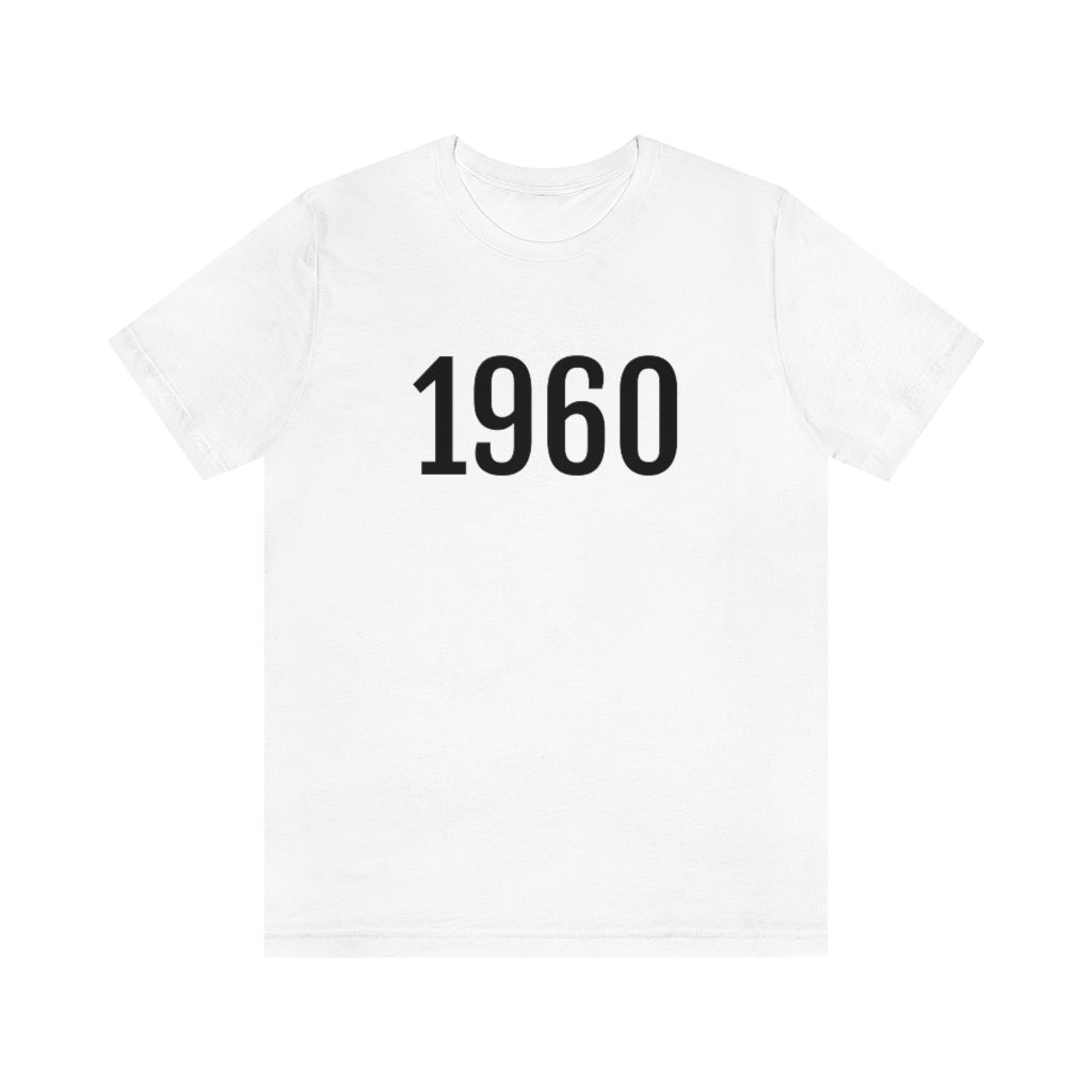 White T-Shirt 1960 Tee Shirt with Numbers On Them for Numbered T-Shirt Outfit Numerology Aesthetic Petrova Designs