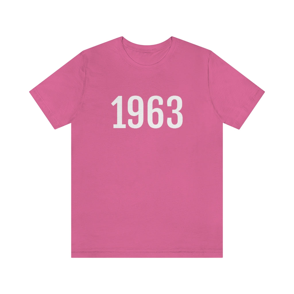 Charity Pink T-Shirt 1963 Tee Shirt with Numbers On Them for Numbered T-Shirt Outfit Numerology Aesthetic Petrova Designs