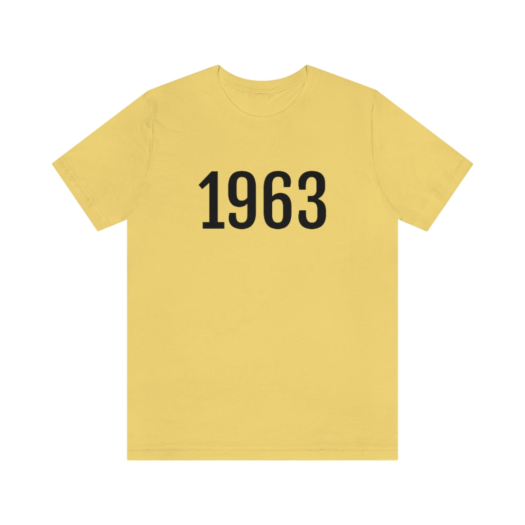 Yellow T-Shirt 1963 Tee Shirt with Numbers On Them for Numbered T-Shirt Outfit Numerology Aesthetic Petrova Designs