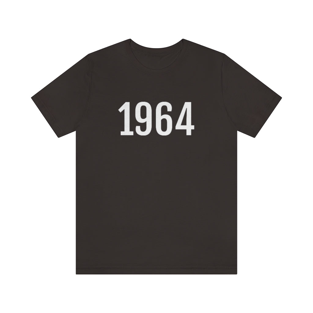 Brown T-Shirt 1964 Tee Shirt with Numbers On Them for Numbered T-Shirt Outfit Numerology Aesthetic Petrova Designs