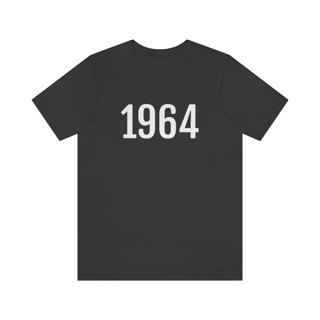 Dark Grey T-Shirt 1964 Tee Shirt with Numbers On Them for Numbered T-Shirt Outfit Numerology Aesthetic Petrova Designs