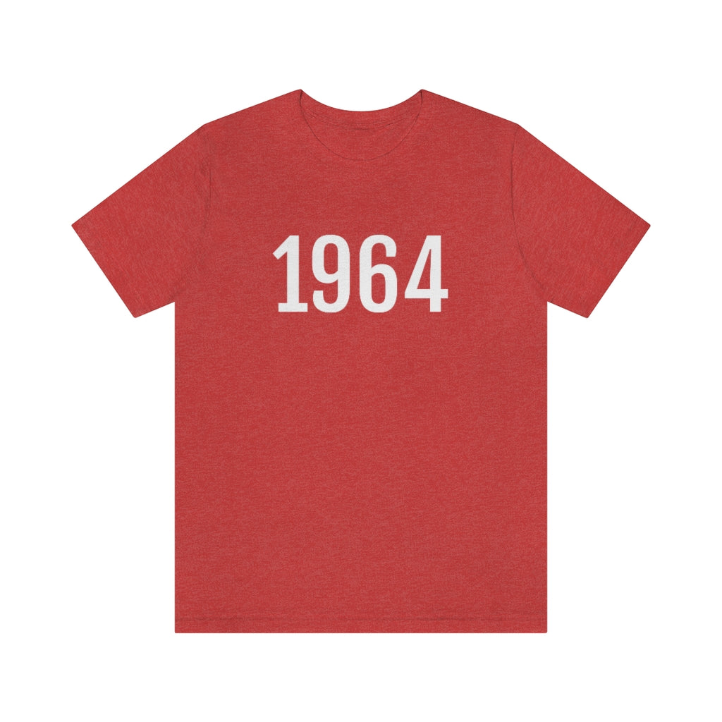 Heather Red T-Shirt 1964 Tee Shirt with Numbers On Them for Numbered T-Shirt Outfit Numerology Aesthetic Petrova Designs