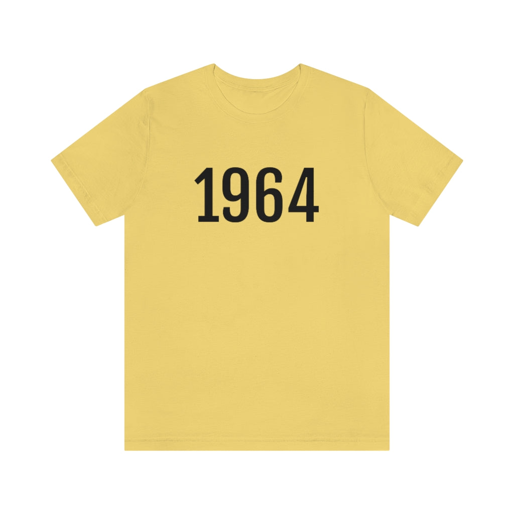 Yellow T-Shirt 1964 Tee Shirt with Numbers On Them for Numbered T-Shirt Outfit Numerology Aesthetic Petrova Designs